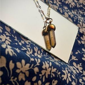 Dyed Agate Gold Necklace
